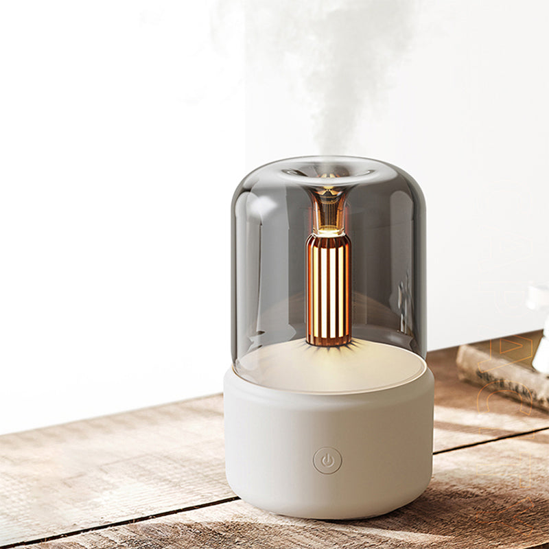 Candle Light Aroma Diffuser | Ultrasonic | 120ml | Beige & Black