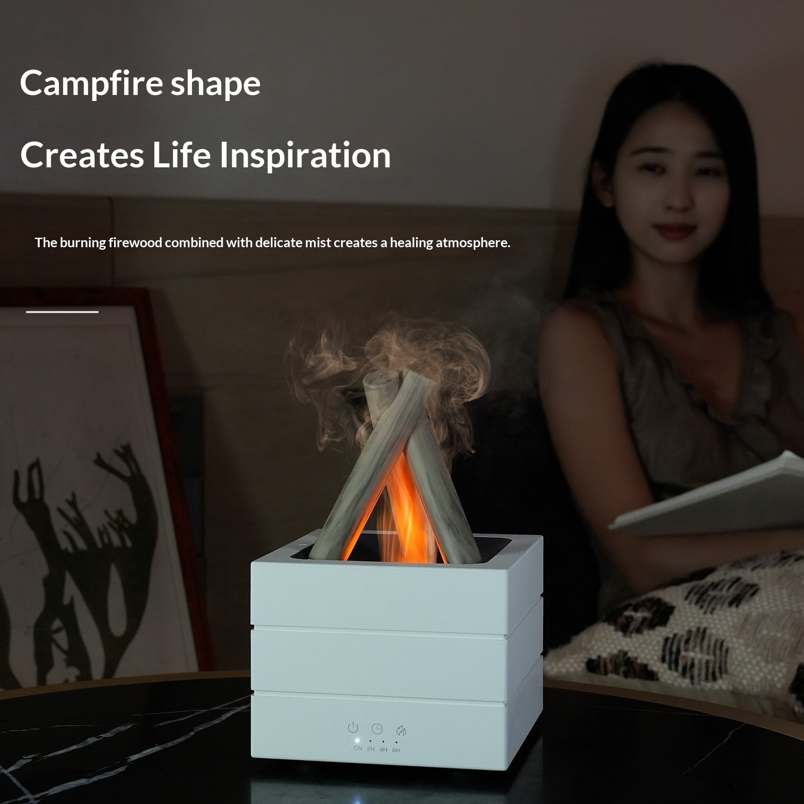 Campfire Aromatherapy Diffuser | Remote Control & Timer | 4 Colors